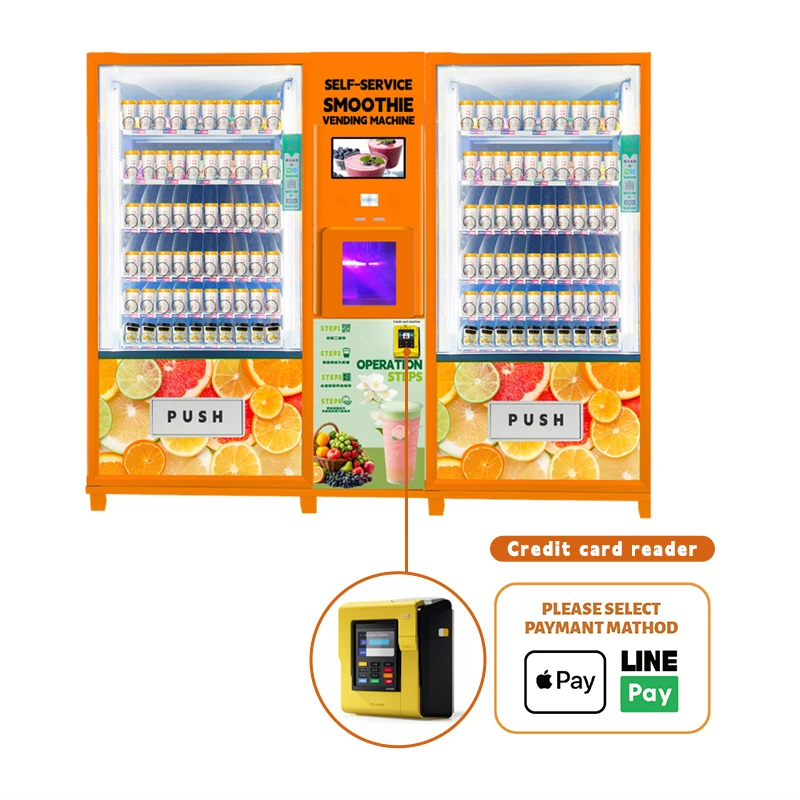 大容量で耐久性のある素材を使用した人気デザインの冷凍生果物自動販売機（モール向けスムージー自動販売機）