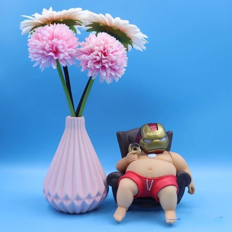 

Creative New The Avengers Fat Iron Man Doll Hand-Made Spoof Fat Iron Man Model Ornaments Eyes Glowing Cute Iron Man Toy Gift