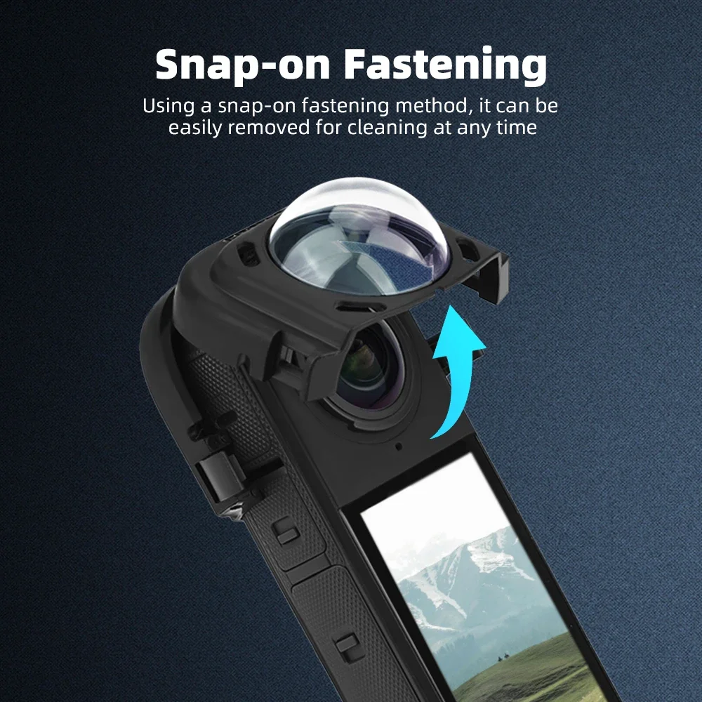 Espelhos protetores anti-risco, tampa de vidro temperado, tampa de liberação rápida, apto para câmera esportiva Insta360 X4