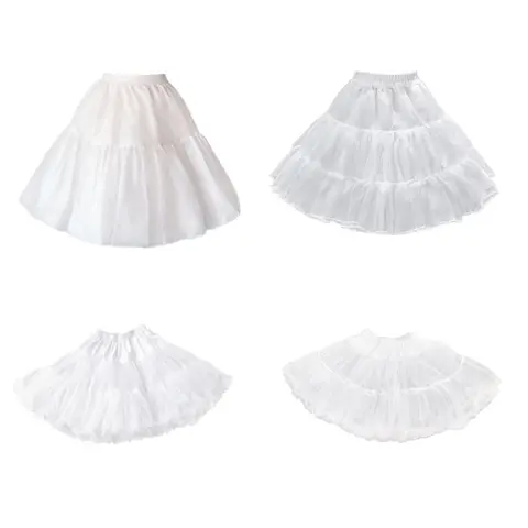 C6UD Fashion Crinoline Women's Elastic Waist Petticoat Puffys Tulle Skirt Underskirt Party Vintage Dress Cosplay Costume