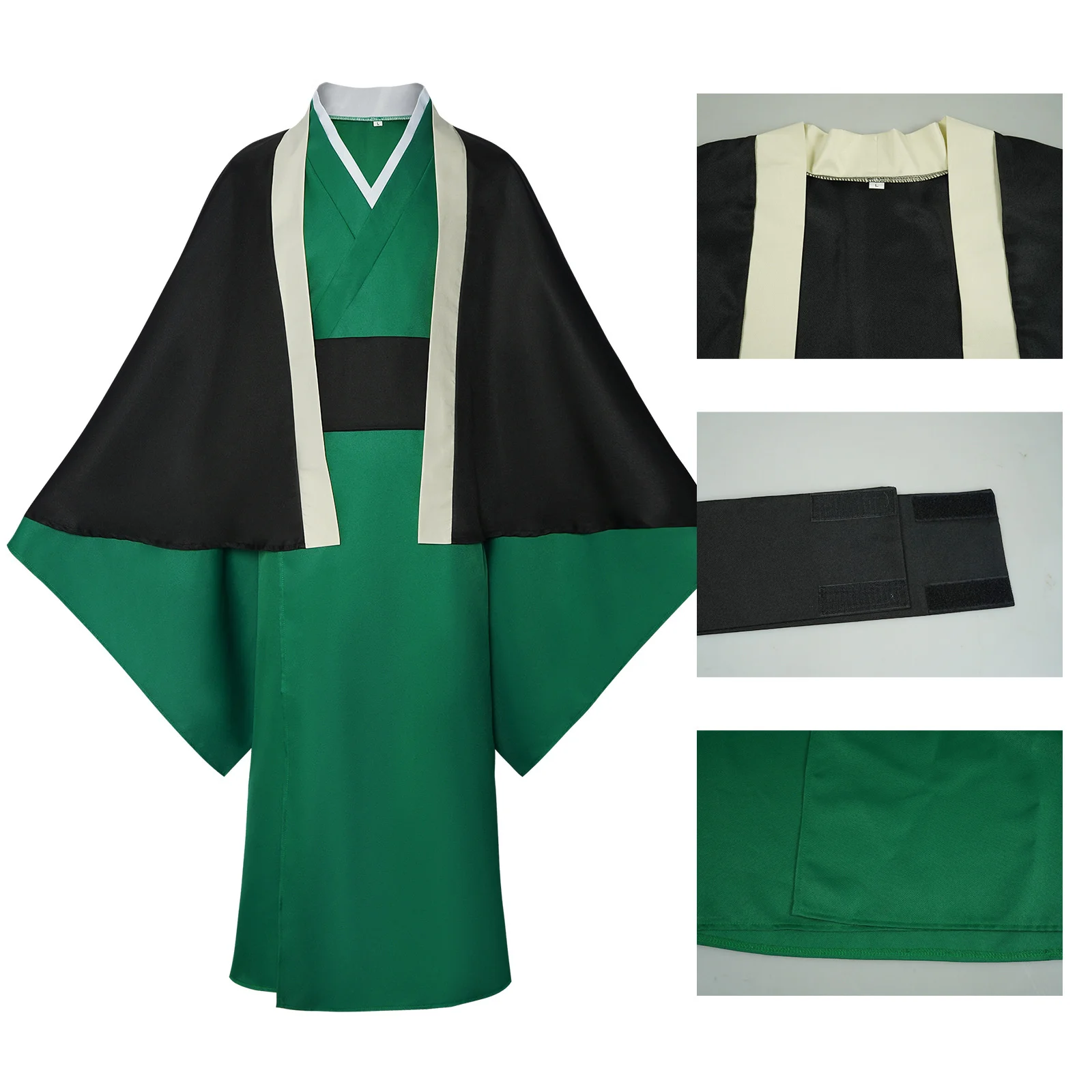 Fukuzawa Yukichi Cosplay Costume Full Suit Green Kimono Cloak Shawl Man Christmas Halloween Suit