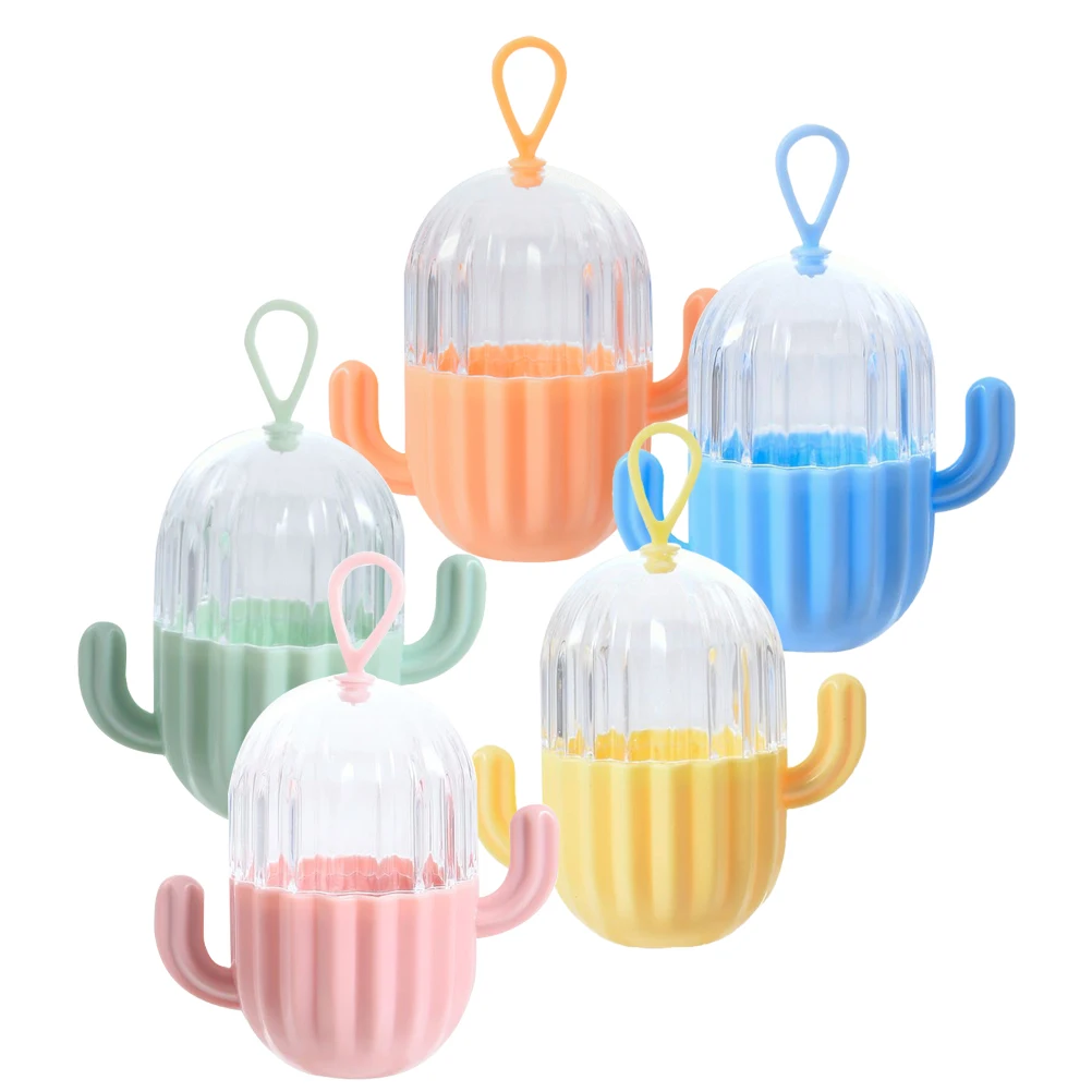 5 قطع من صندوق تخزين البيض، حاوية إسفنجية محمولة، حامل إسفنجة للمكياج، حاويات للسفر، كريم أساس للبيض