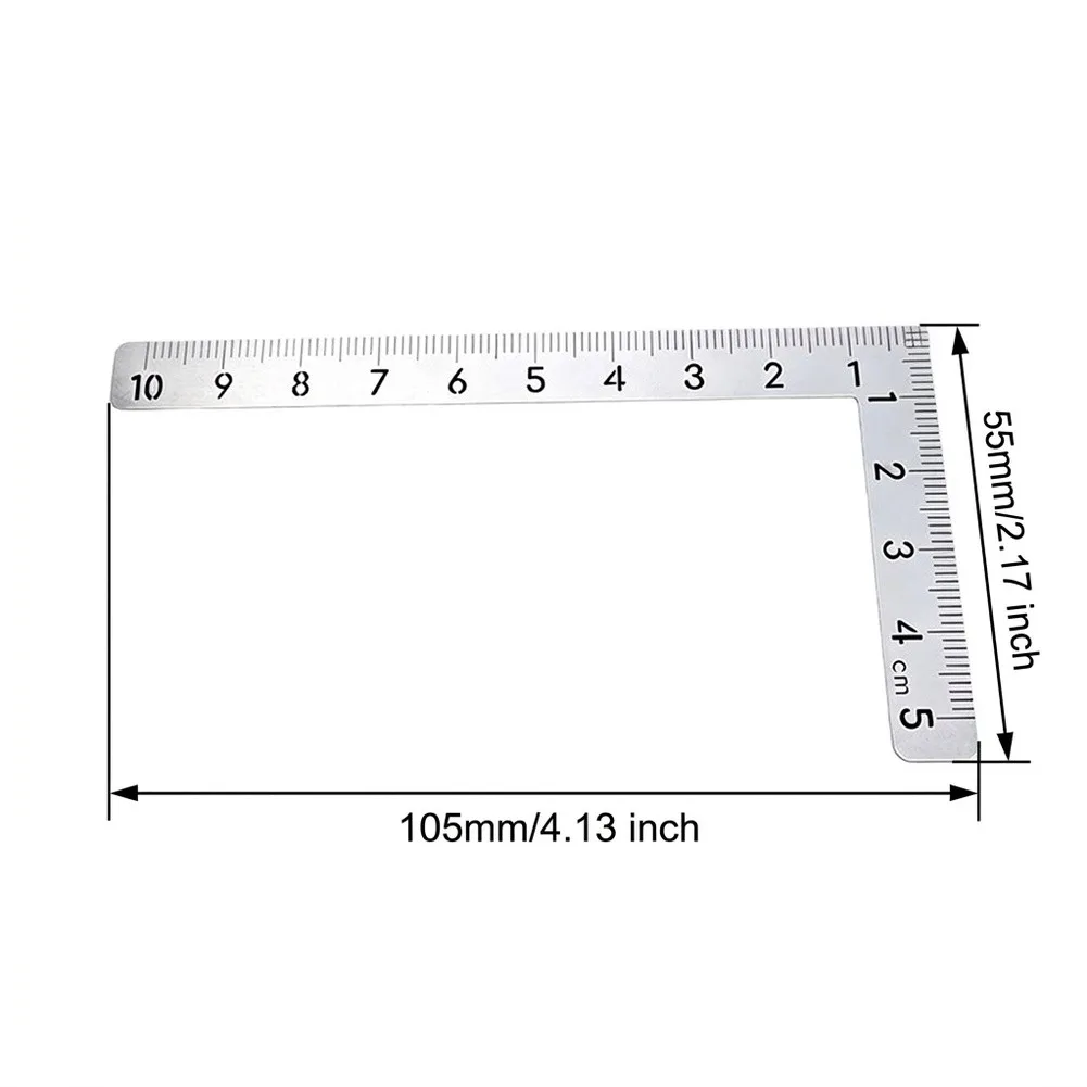 2pcs Stainless Steel Woodworking Right Angle Ruler 90 Degrees L-Square Ruler Measuring Tool Metal Straight Woodworking Tools