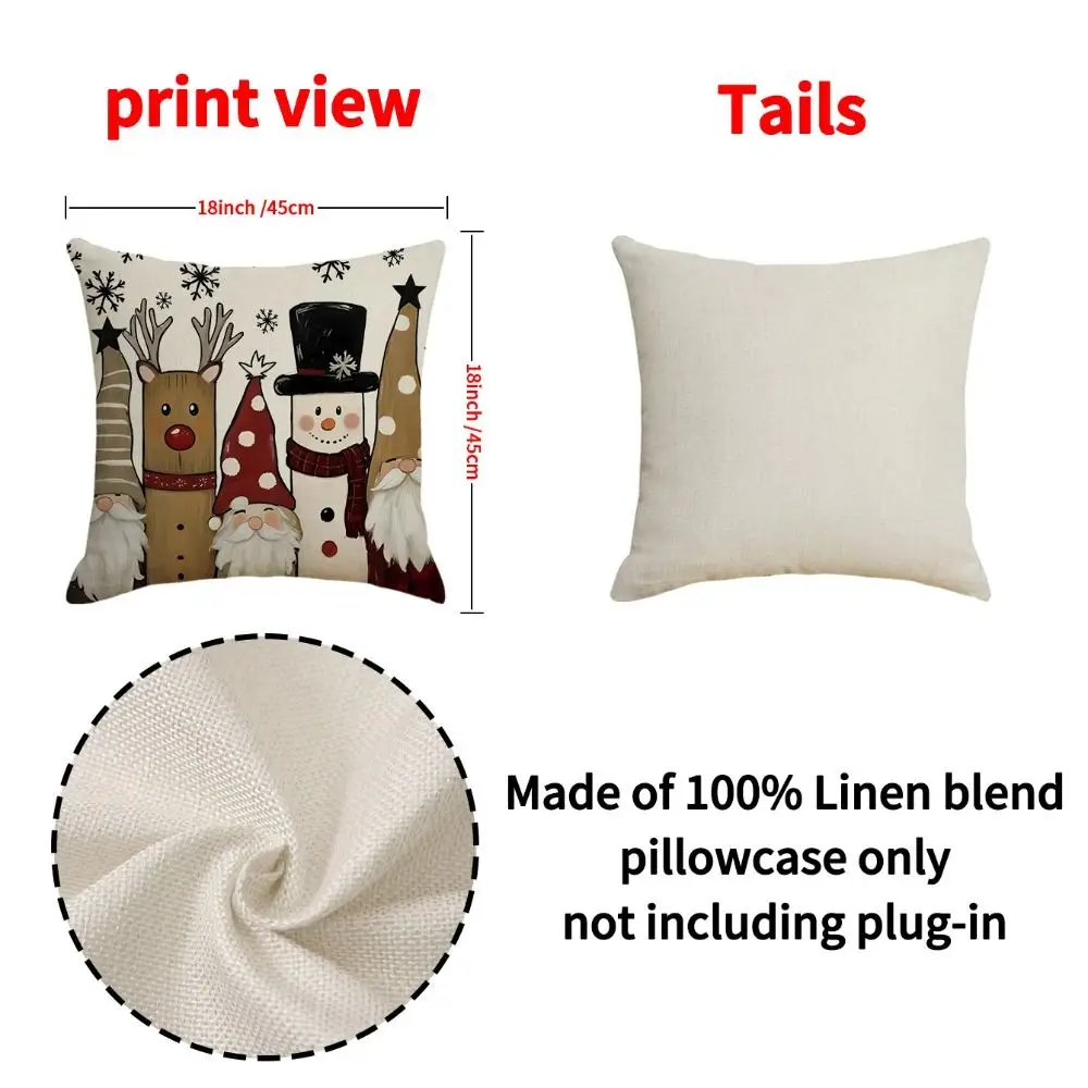 Duurzame 45x45cm Kerst Kussensloop Zacht Linnen Bank Kussensloop Vrolijk Kerstfeest Kussenhoes Kerst Woondecoratie