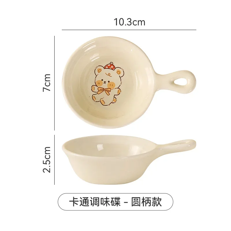 Ceramic Dessert Sauce Dish Japanese Style Tableware Cute Cat Pattern Water Drop Shape Fruit Sushi Plates home Kitchen supplies