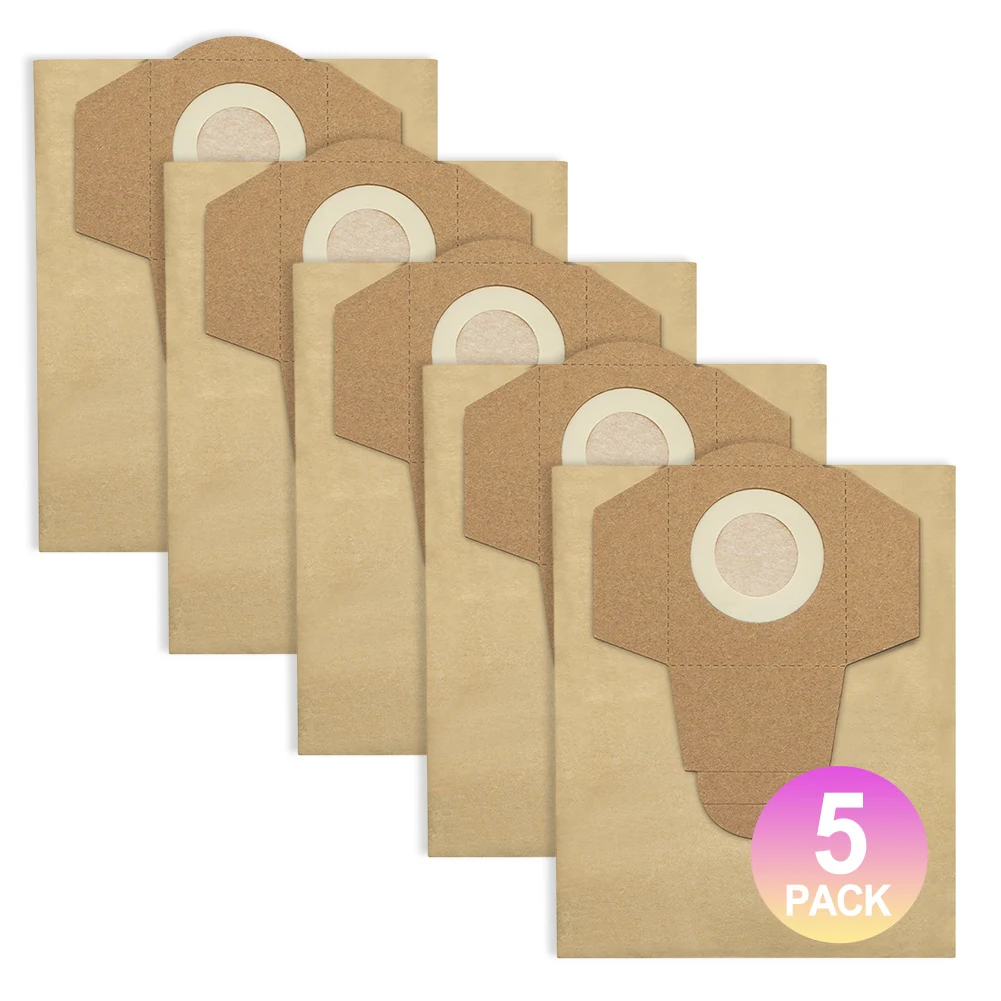 

Efficient Cleaning Solution Pack of Five Vacuum Bags for Einhell Wet/Dry Vacuums Compatible with BT 1250S Holds Up to 20L