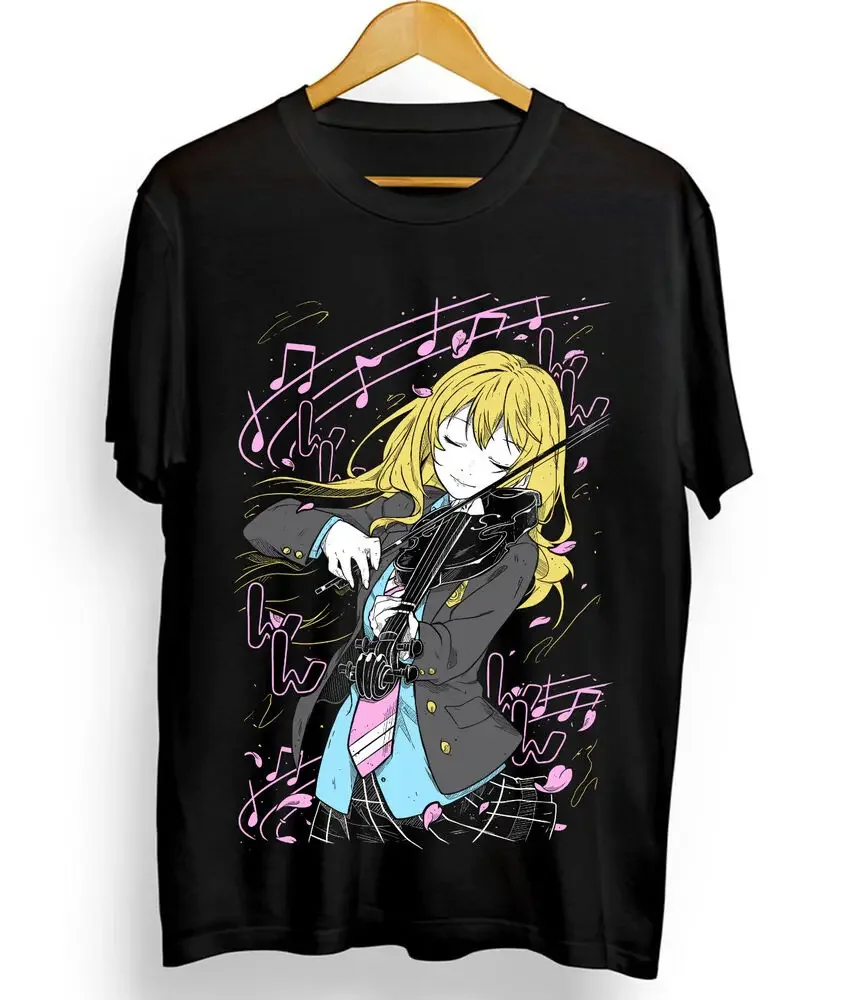 Kaori T-shirt Kousei Your Lie In April Anime kaori miyazono Music Shirt All Size