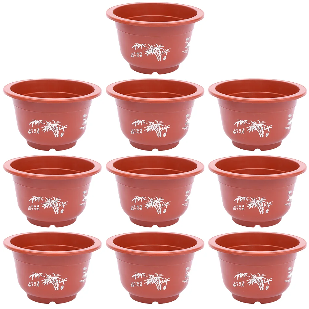 

10 Pcs Flowerpot Thicken Bonsai Tray Pots for Plants Plastic Flowerpots Round Orchid Indoor