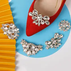 2pcs Women Lady Shoe Clip Fashion Buckle Shoes Decorations Charms Jewelry Rhinestones Crystal Wedding Bride Shoes High Heel