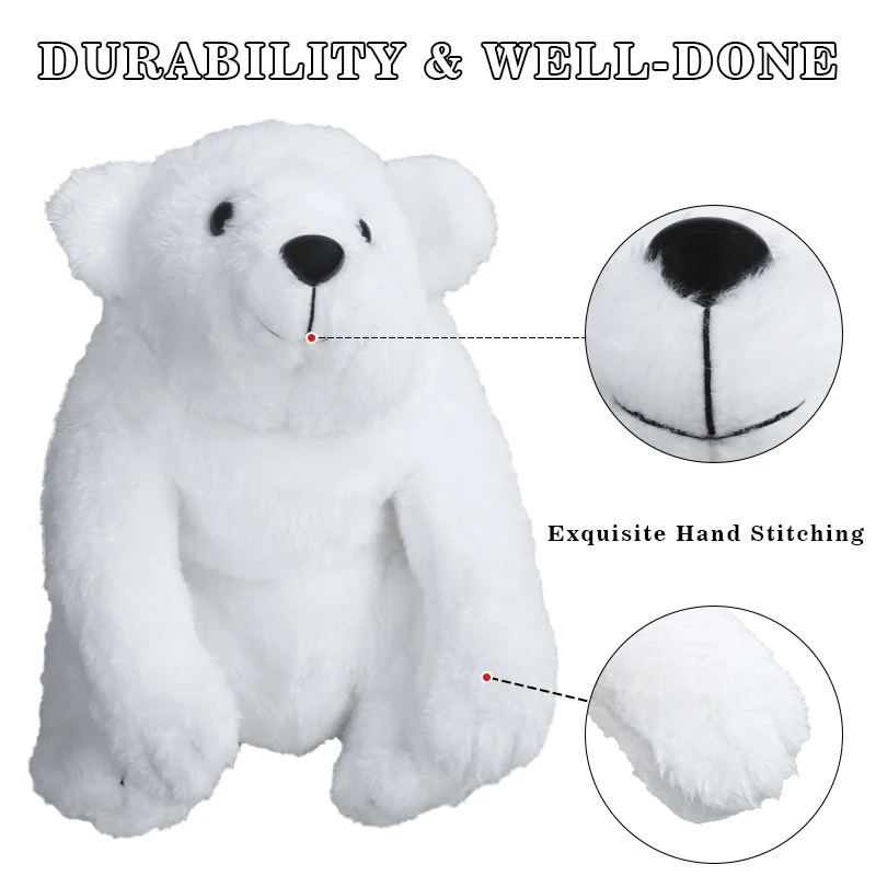 Animal polar bear Shaped Golf Club Head Covers for Driver Fairway Putter Headcover Protector Plush Golf Accessories White image 4