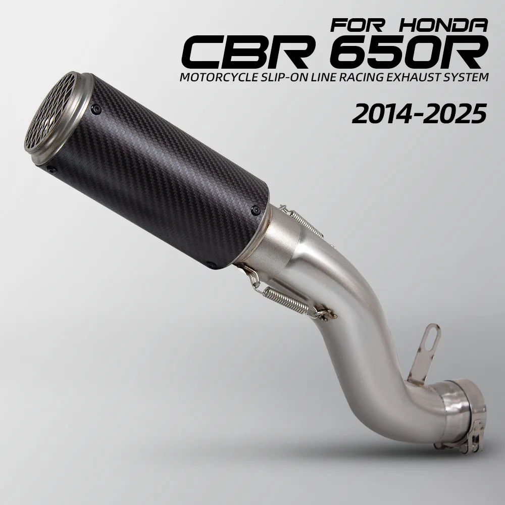 

Motorcycle Exhaust Racing Escape Slip on Line Titanium Carbon Muffler For Honda CBR650R CBR650F CB650R CB650F 2014-2025