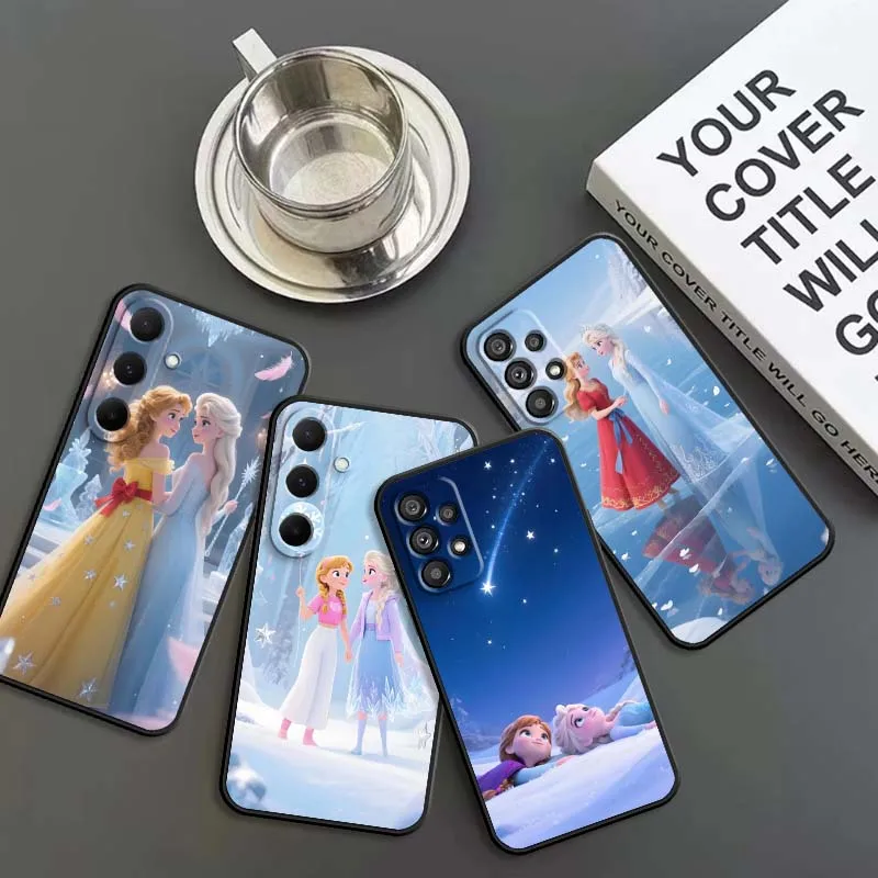 

Fashion Cute Frozen Creative For Samsung A73 A72 A71 A55 A54 A53 A52 A51 A13 A22 A16 A15 A05s A14 A05 A06 5G Black Phone Case
