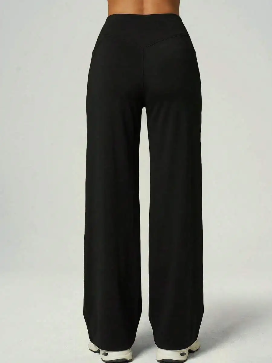 

Women High Waist Elastic Soft Straight Leg Sweatpants Casual Sport Pants
