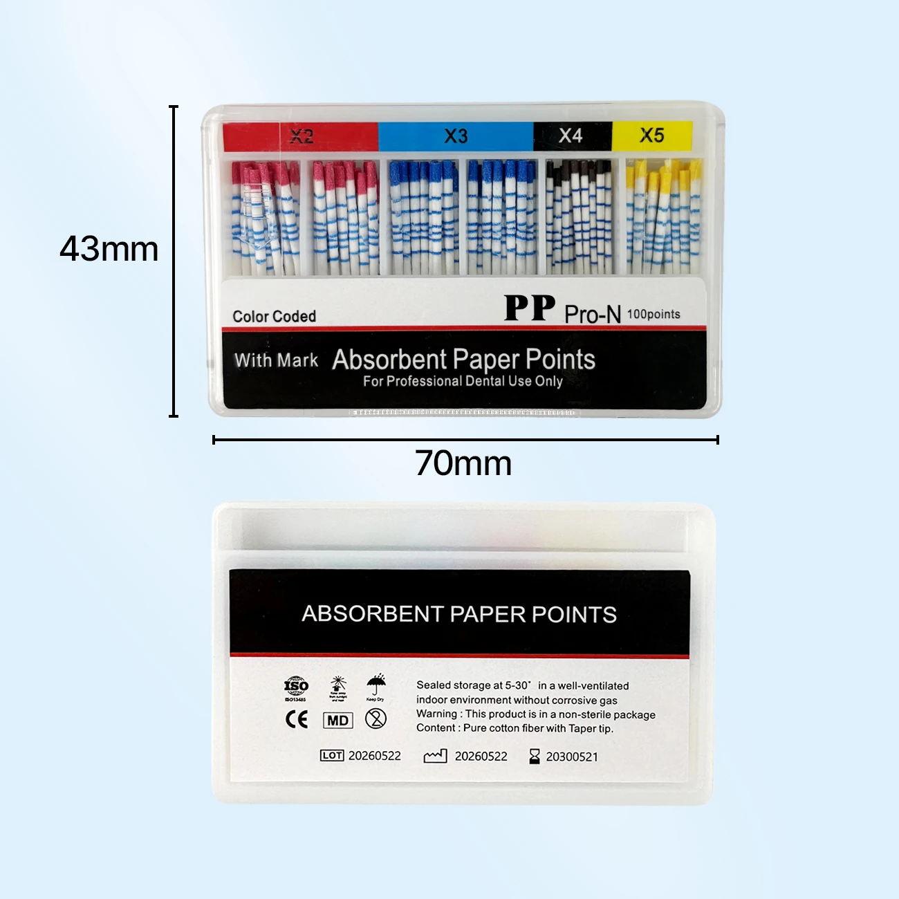 1Box Dental Absorbent Paper Points Pro-Next With Mark X2 X3 X4 X5 X2-X5 Mixed Size Root Canal Endodontic Paper Tips Materials