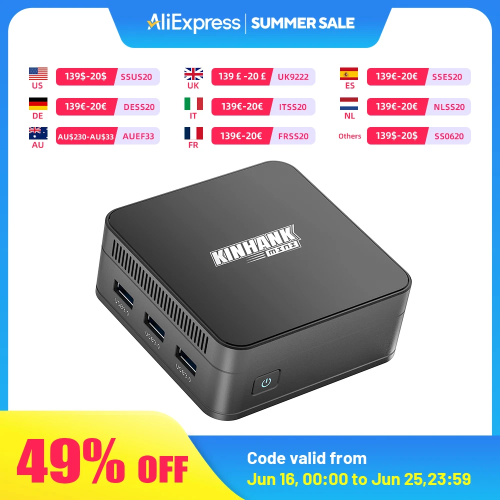 كينهانك سوبر كونسول KP100 16GB DDR5 512GB M.2 SSD لعبة فيديو وحدة التحكم Batocera 100000 + ألعاب لـ SS/WII/GC/MAME/PS3/PS2/Arcade