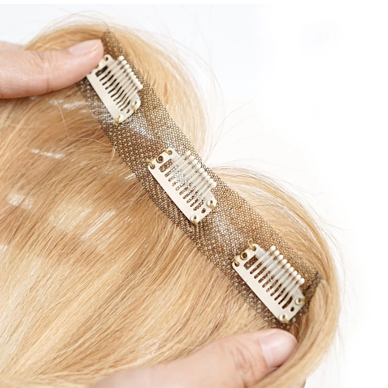 25 cm 3 clips 100% echt haar 613 3D pony Vergroot het haarvolume Dames Natuurlijk voorhoofd Whitening Haarverbetering Hoofdgordijn