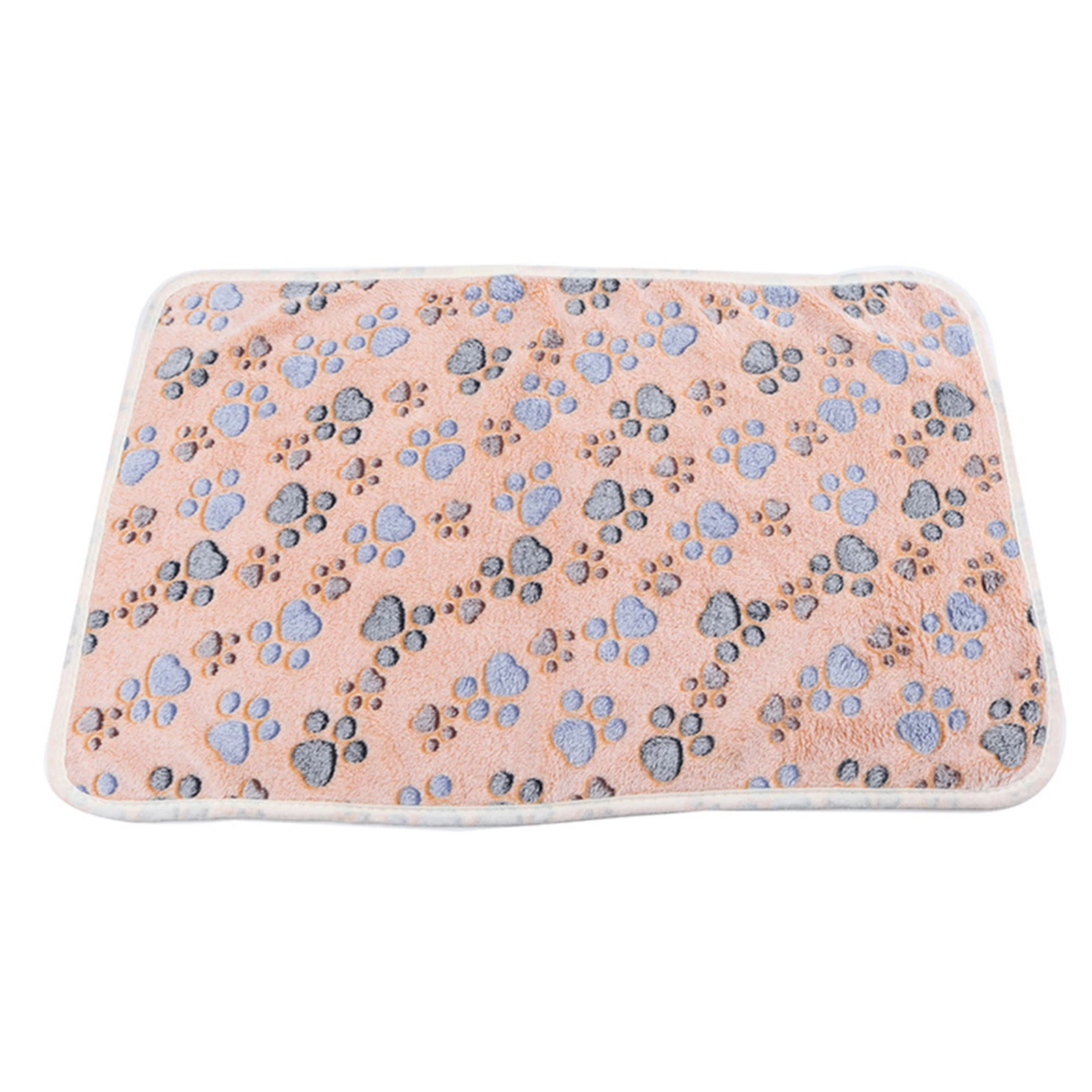 Cute Paw Print Sleeping Blanket Mat Cartoon Air Conditioning Blanket Washable Blanket for Cat Kitten Puppy