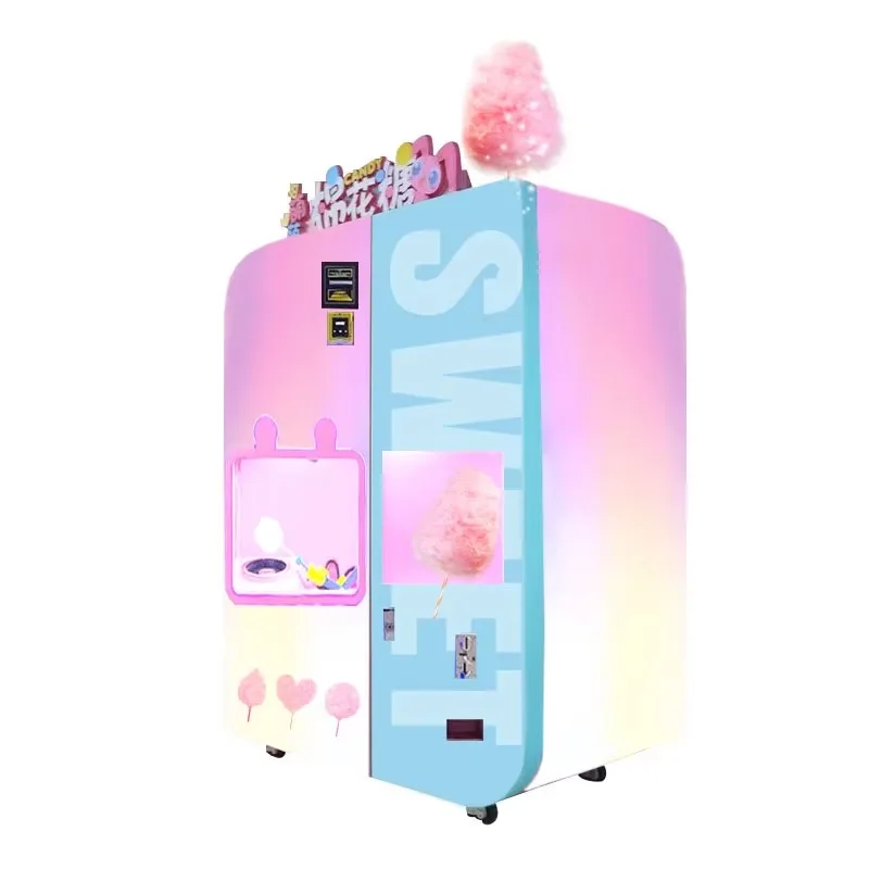 Custom Full Automatic Cotton Candy Vending Machine Commercial Electric Robot Cotton Candy Vending Machine in Mall