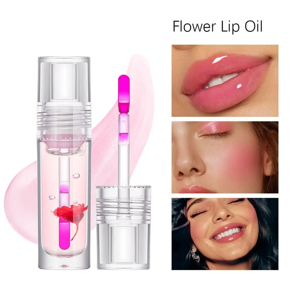 1Pcs Flower Warm Change Lip Oil Moisturizing Moisturizing Lip Moisturizing Hydrating Lips Intensely Makeup Oil