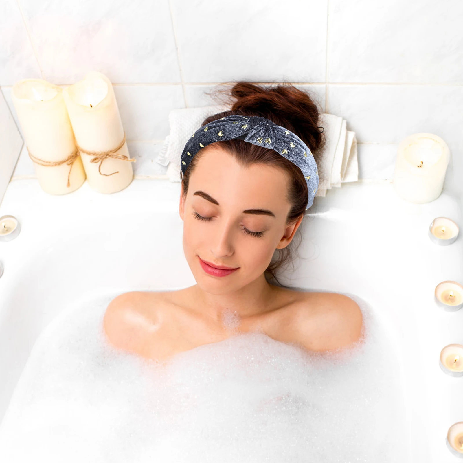 

Heart Knotted Headband Valentine Bridal Hair Accessories for Women Candy Headbands Tie Twisted Fabric Kids Girl