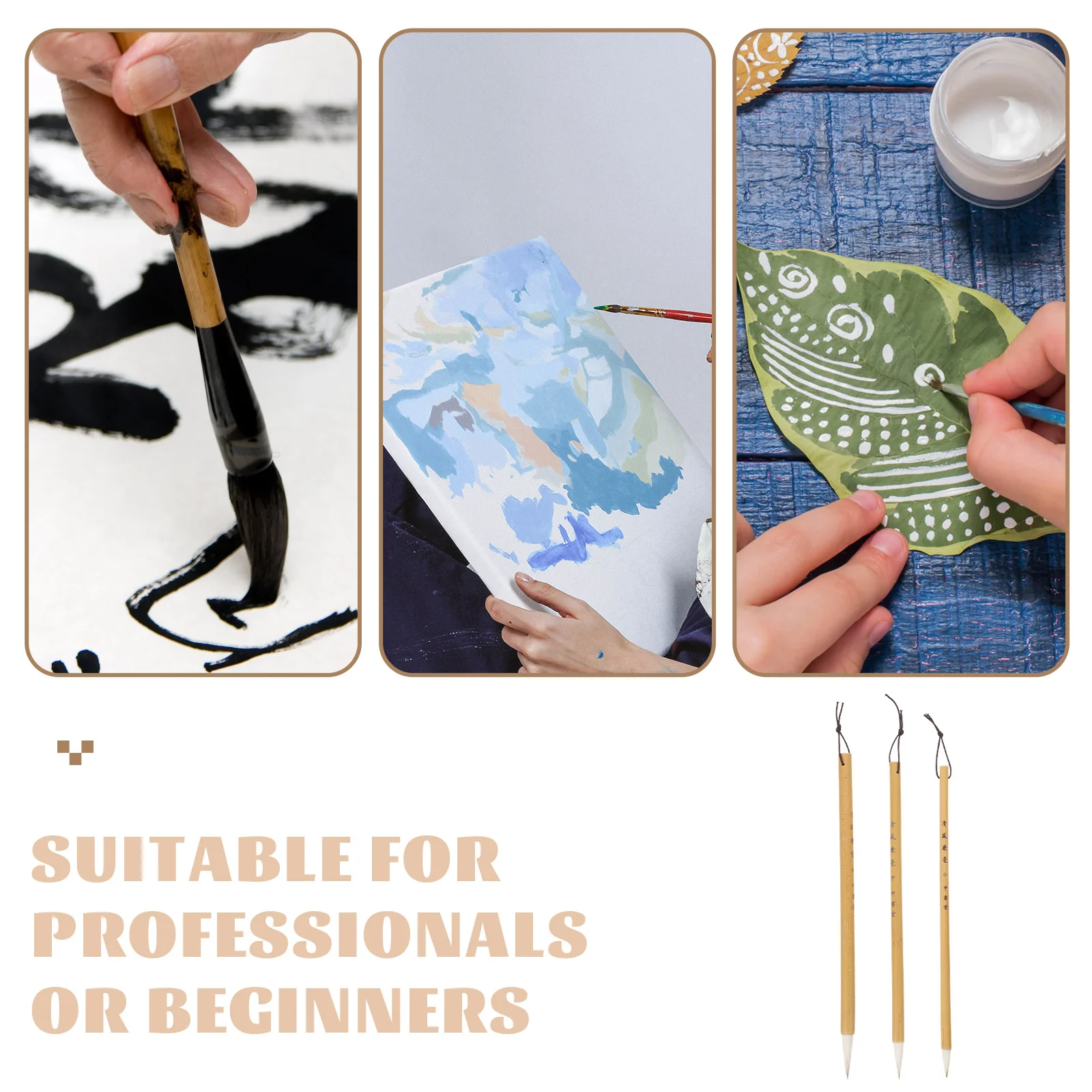 

3 Pcs Calligraphy Pen Pens for Beginners Lettering Supplies Writing Brush Chinese and Painting Tools Caligraphy Drawing Major