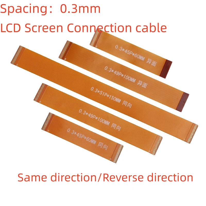 0.3mm Pitch FPC FFC Flat Flexible Cable 7/9/11/13/15/17/19/21/23/25/27/31/33/35/39/41/45/49/51/57/61/71 Pin
