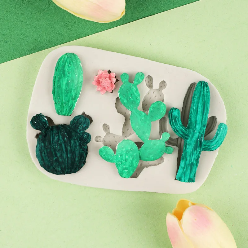 DIY Crystal Glue Material Cactus Ball Plant Potted Silicone Mold Handmade Polymer Clay Ornament Mould 15-829