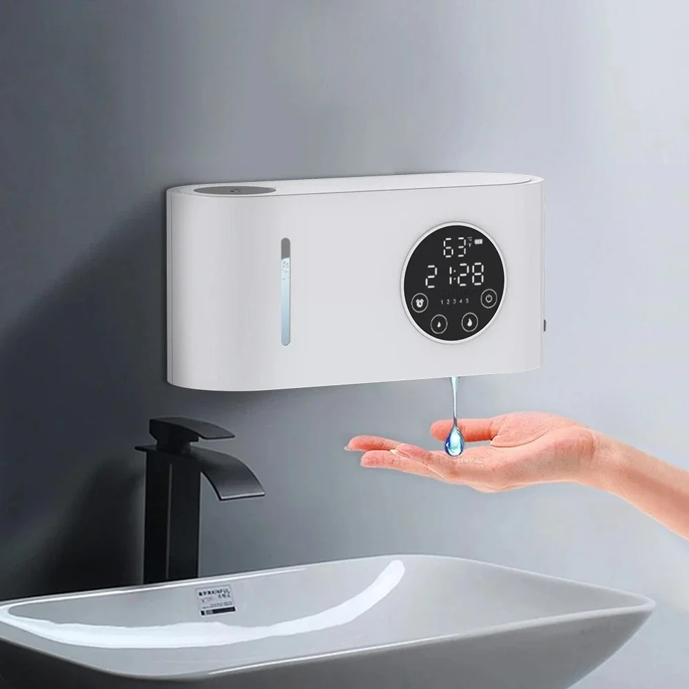 Automatic Soap Dispenser Wall-Mounted Non-Contact Sensor Soap Dispenser (With LED Screen) for Bathroom Kitchen Soap Dispenser