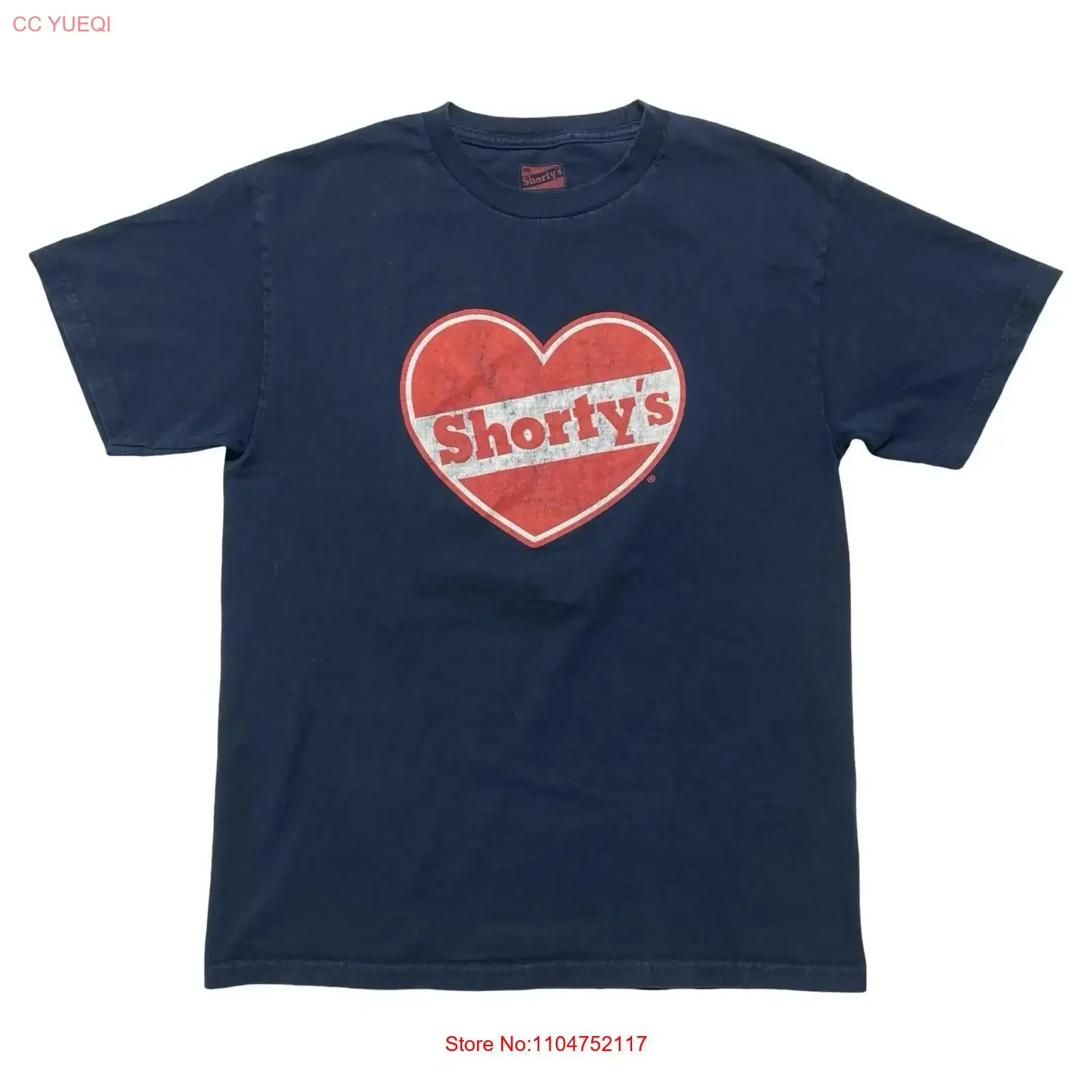 Shorty's HearT T Shirt Mens Medium M Navy Blue Skateboarding Skate long or short sleeves vintage Washed Versatile Soft graphic