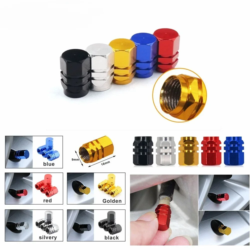 4Pcs Aluminum Tire Valve Caps – Durable Car & Motorcycle Wheel Valve Stem Covers for Rims & Nipples