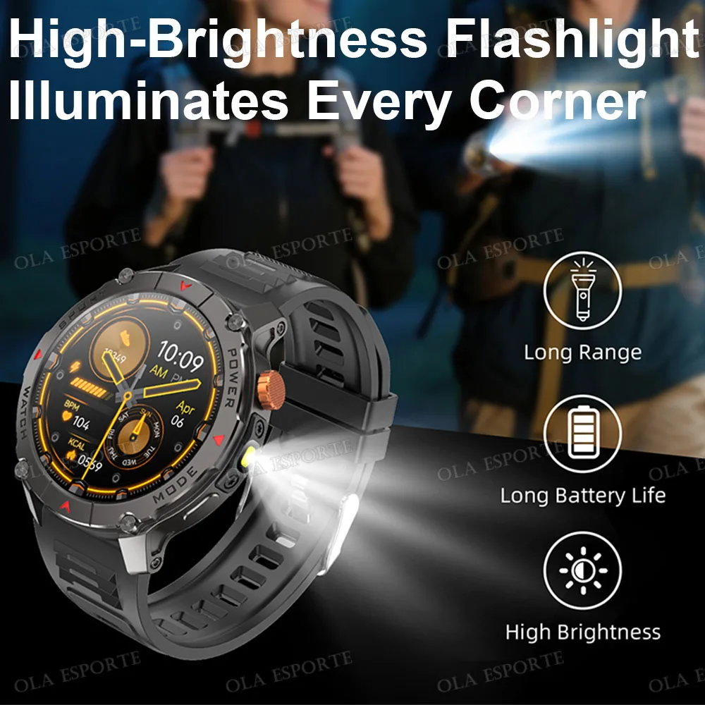T-RX 6 Smart Watch 1400mAH Big Bluetooth Phone Call GPS Waterproof Sport SmartWatch for Men Women Amoled Screen HR SPO2Band Ht22