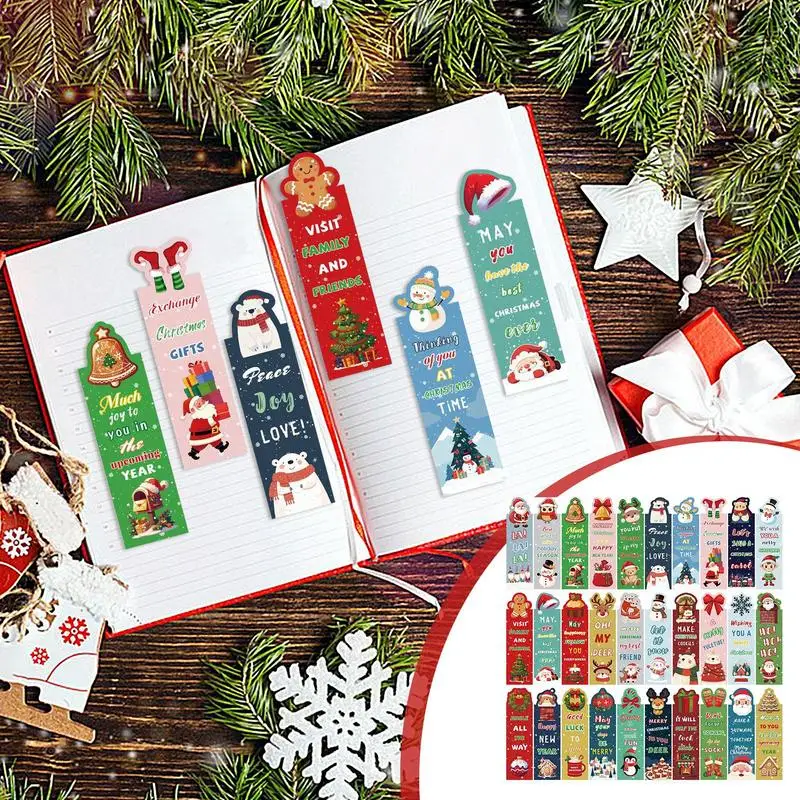 Christmas Bookmarks 30x Cute Christmas Bookmarks Colourful Scented Bookmark Page Clips Holiday Favor for Students Children