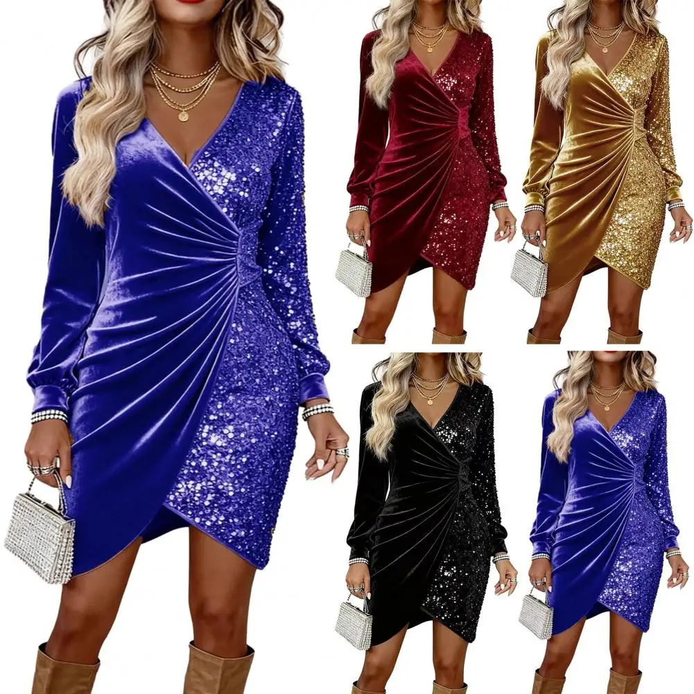 ヴィンテージベルベットパッチワークスパンコール高級ロングドレス レディース エレガント ボディコン プロムドレス 2025 秋冬 パーティー イブニングドレス