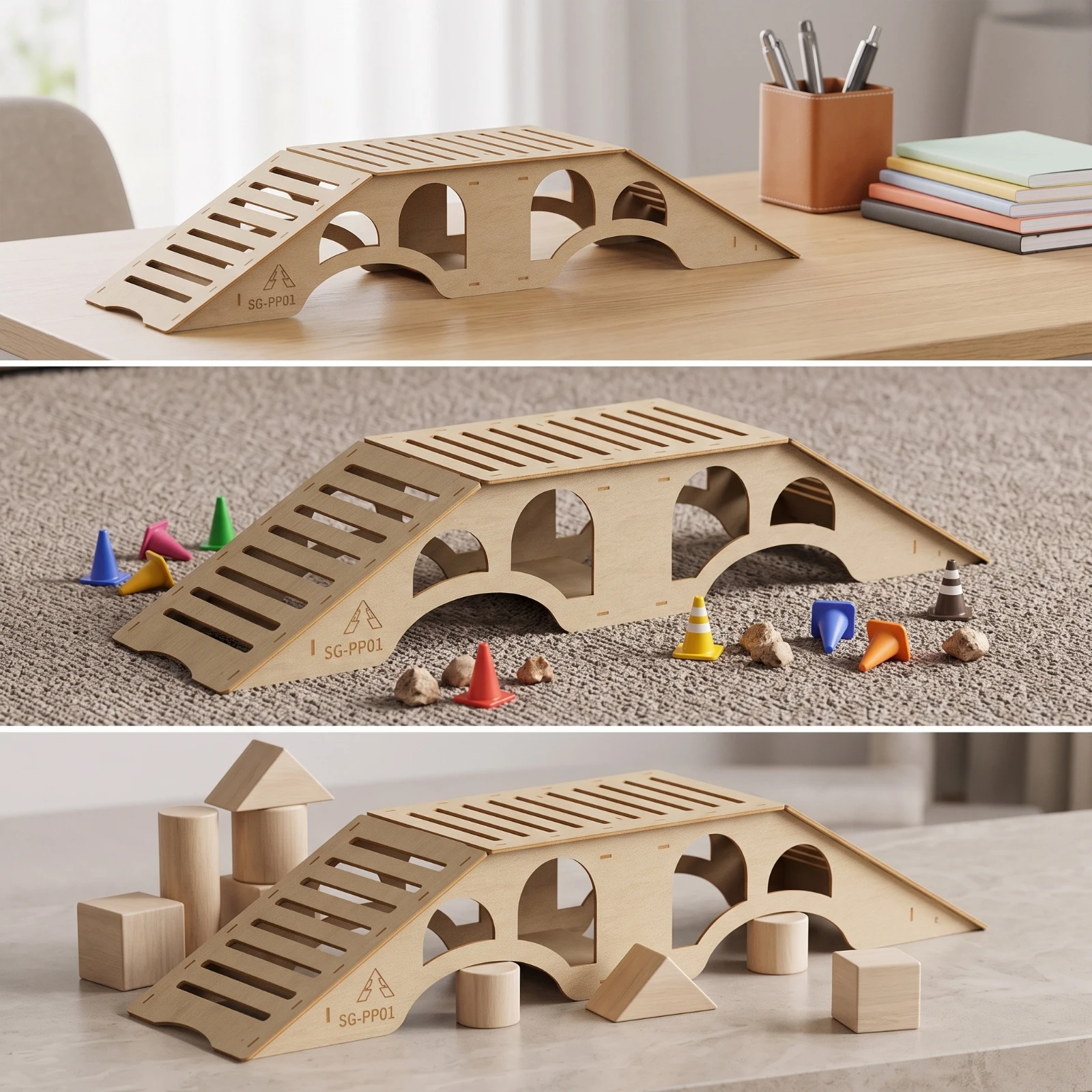 RC Crawler Bridge Wooden RC Car Bridge Crawler Obstacle Small Scale Easy to Use for Children