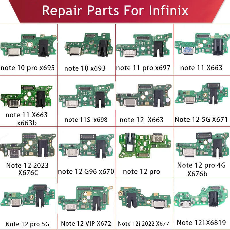 

For Infinix Note 10 X693 X695 Note 11X663 X697 X698 Note 12 X671B X670 X672 X6819 USB Charging Port Flex Board Connector