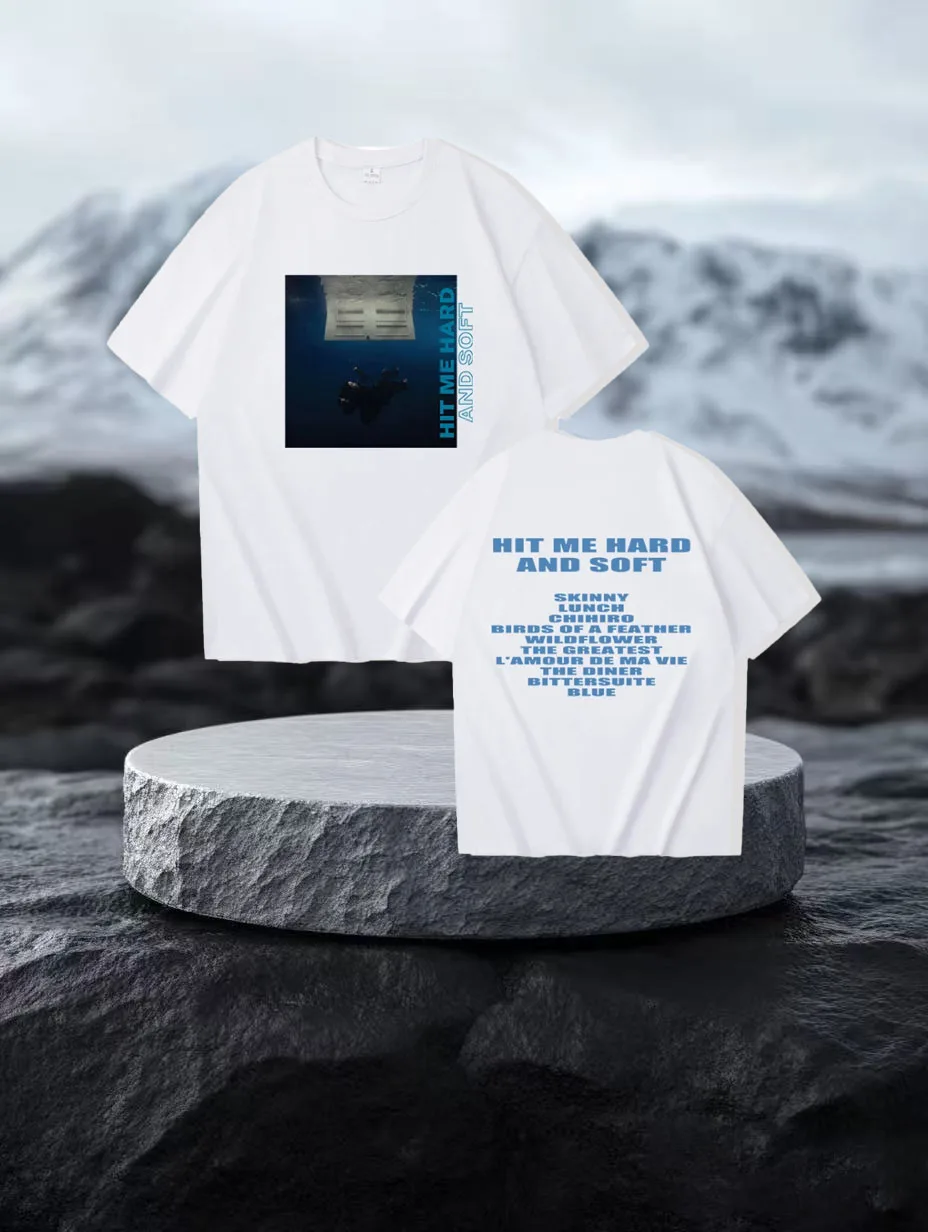 

Футболка Hit Me Hard and Soft Billie с круглым вырезом и короткими рукавами, подарок фанатам для мужчин и женщин, повседневный топ из чистого хлопка