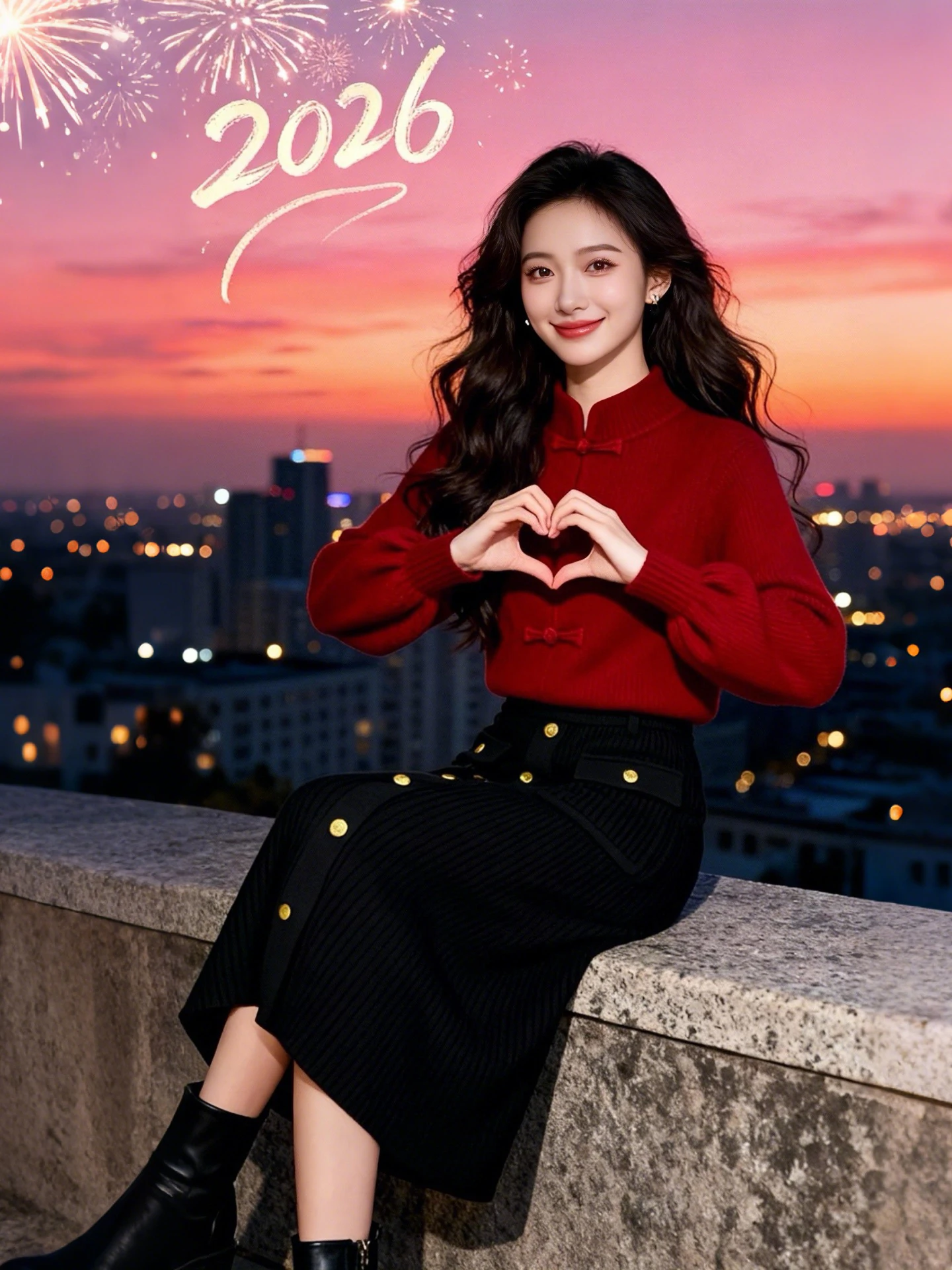 

Утепленный вязаный свитер с воротником-стойкой на пуговицах в китайском стиле, красный, женский, осенне-зимний, теплый, высококачественный трикотаж