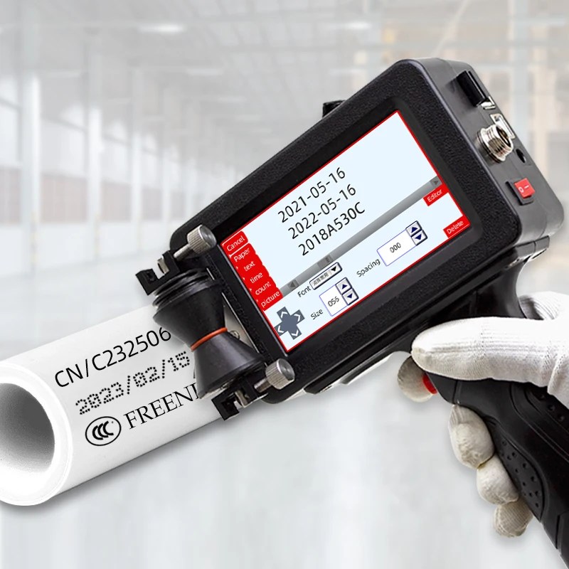 

Handheld Pipeline Inkjet Printer For Steel Pipe Cable Production Features Date Batch Number Encoding Machine