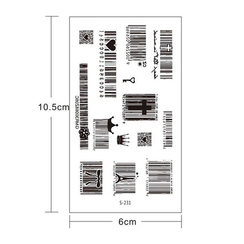 Arte corporal impermeable llamativo moderno Individual impermeable único de larga duración tatuaje impermeable hombres y mujeres fresco elegante