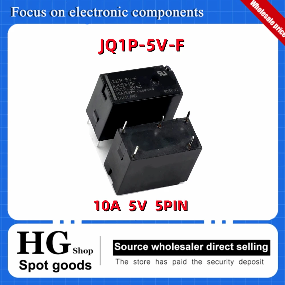 10pcs/Lot Original JQ1P-5V-F JQ1P-12V-F JQ1P-24V-F 10A one open one close 5-pin power relay