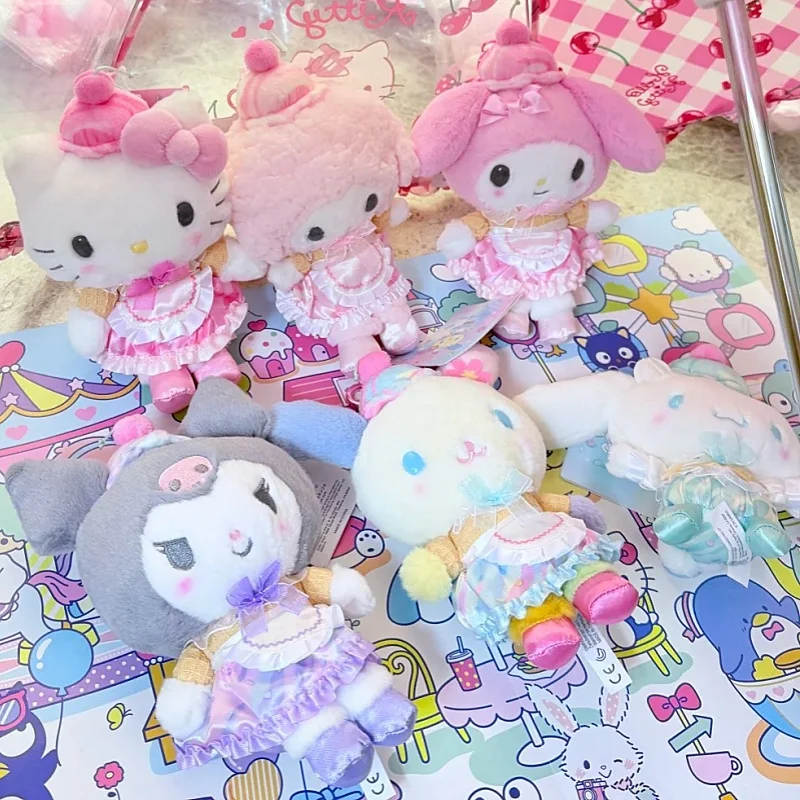 Original Sanrio Dreamy Ice Cream Hello Kitty My Melody Soft Sculpture Ornament And Pendant Home Decor Holiday Birthday Gift Toy