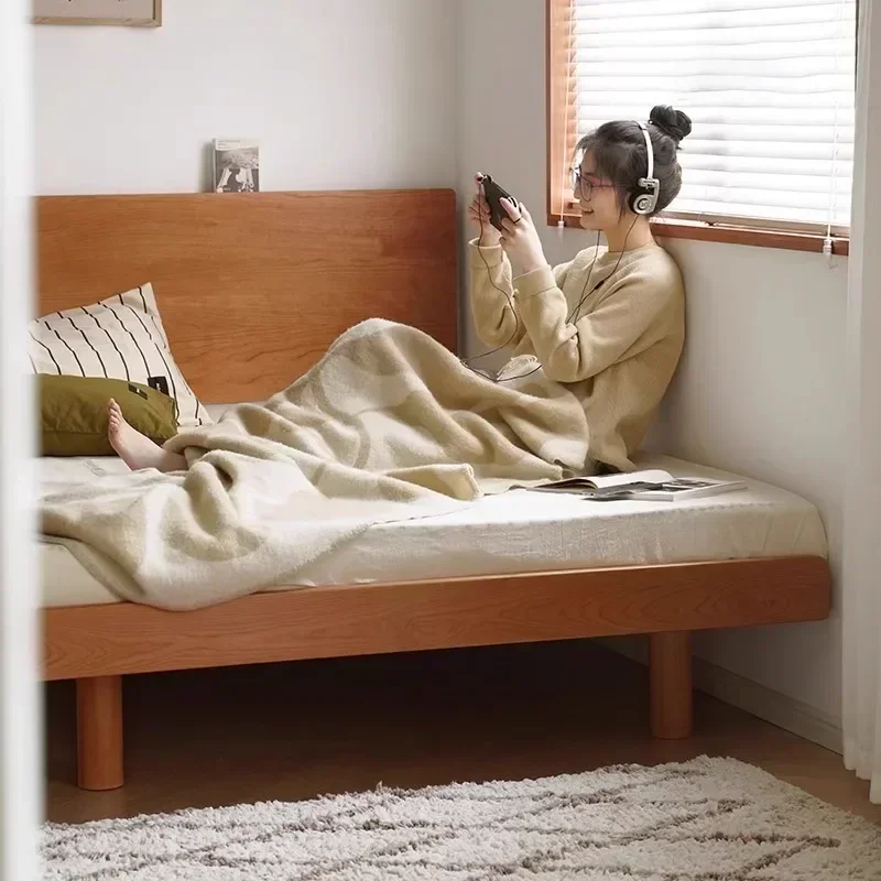 Bed head 1.35 single small apartment Japanese style 1.8 master bedroom suspended double bed