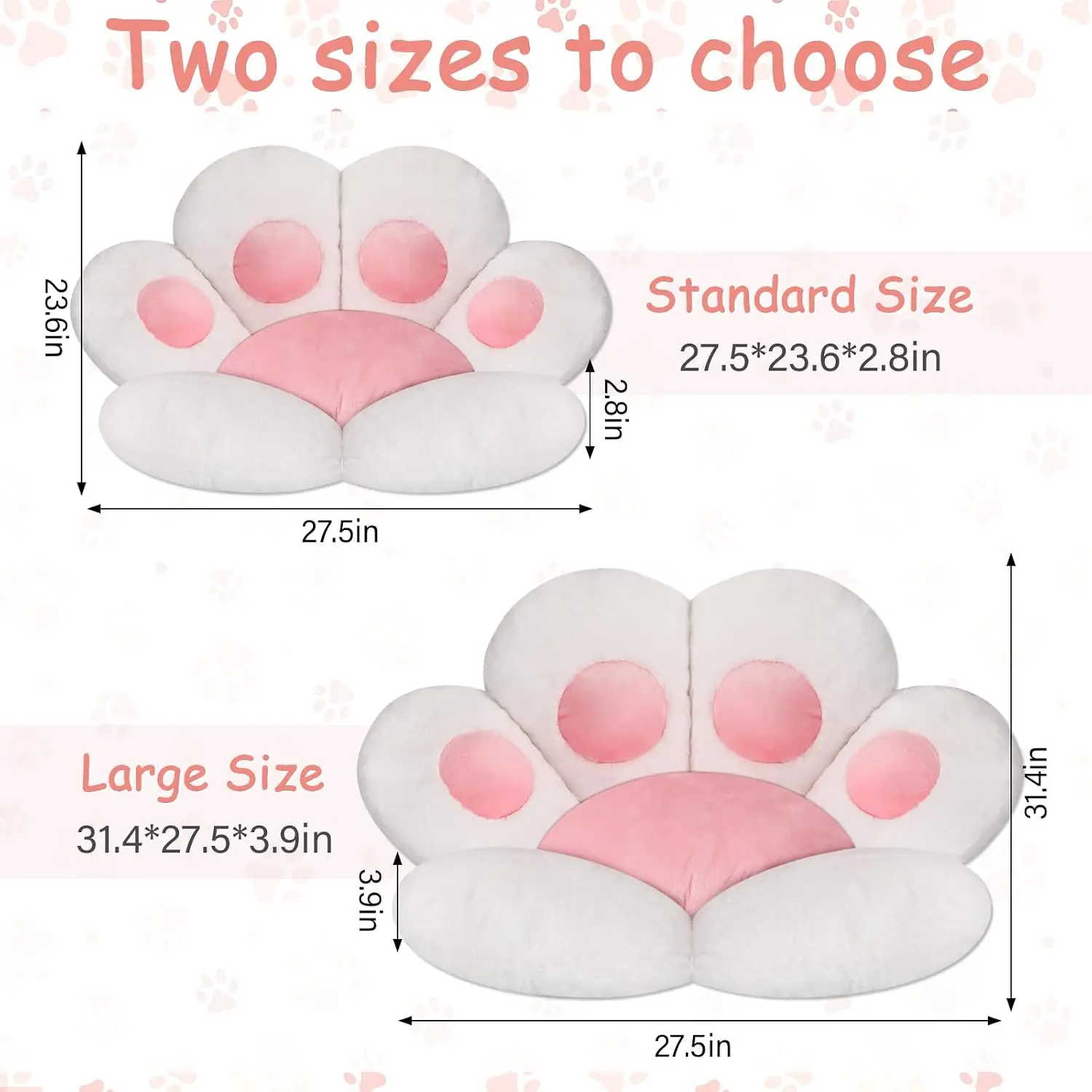 Cat Paw Seat Cushion Kawaii Chair Cushions Cute Stuff Seat Pad Comfy Lazy Sofa Office Floor Pillow for Gaming Chairs Room Decor