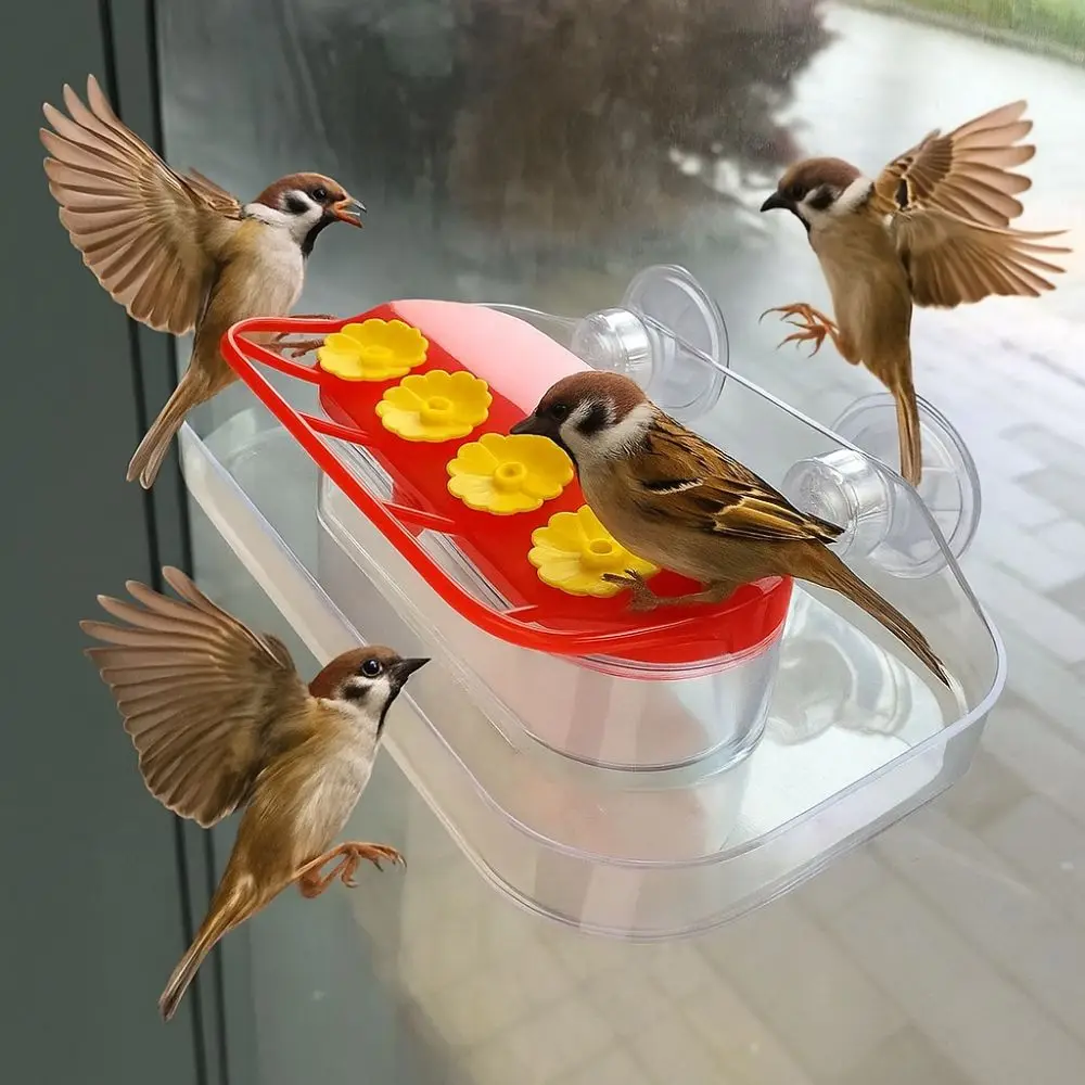 سهلة التنظيف شفط الكؤوس الطنان المغذية إعادة الملء دائم الطائر الطنان موزع مياه مرئية الطيور محطة المياه حديقة