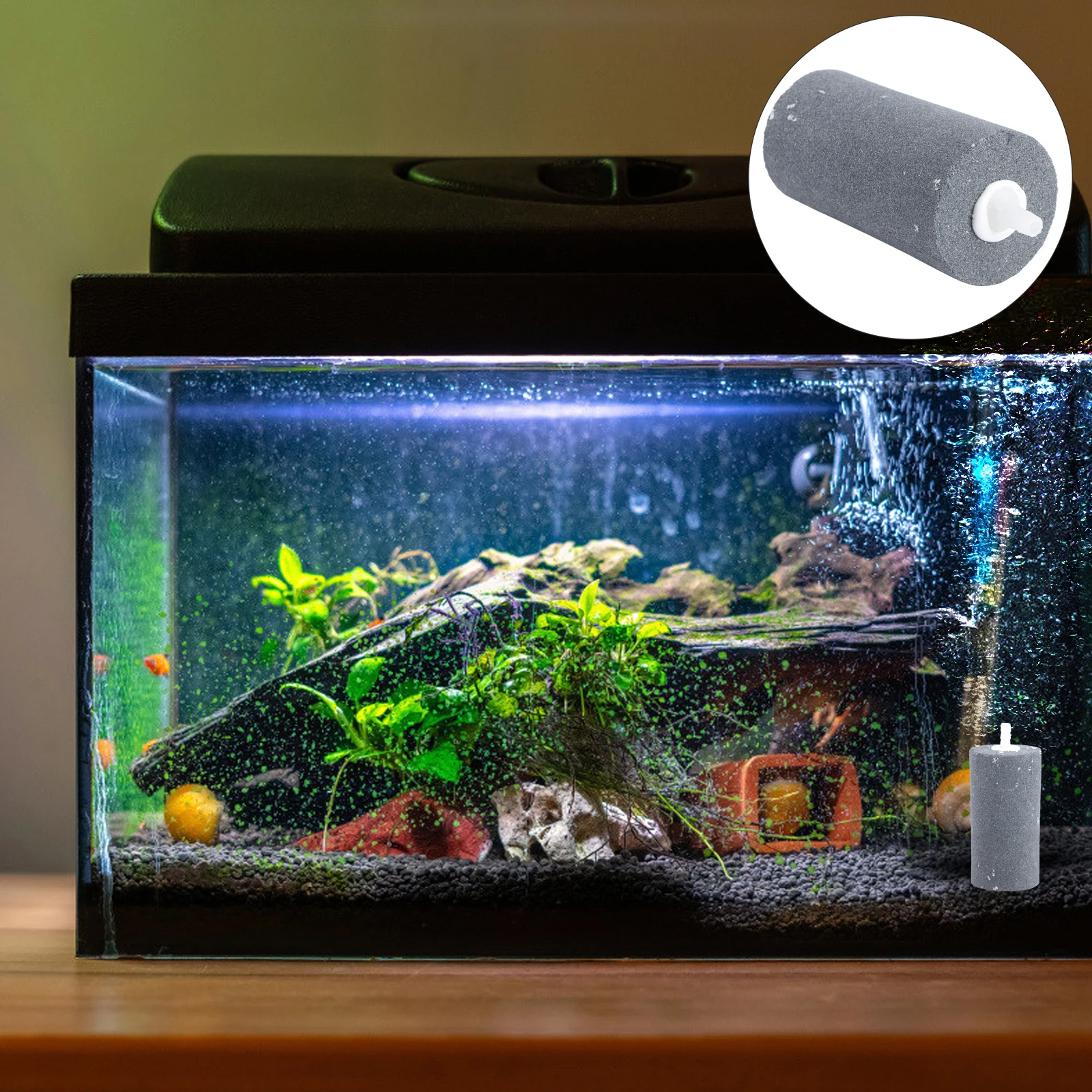 2 قطعة حوض السمك حجر الهواء خزان الأسماك الأكسجين الناشر فقاعة حجر مستقرة غرامة فقاعات الهواء لتداول خزان الأسماك الزراعة المائية