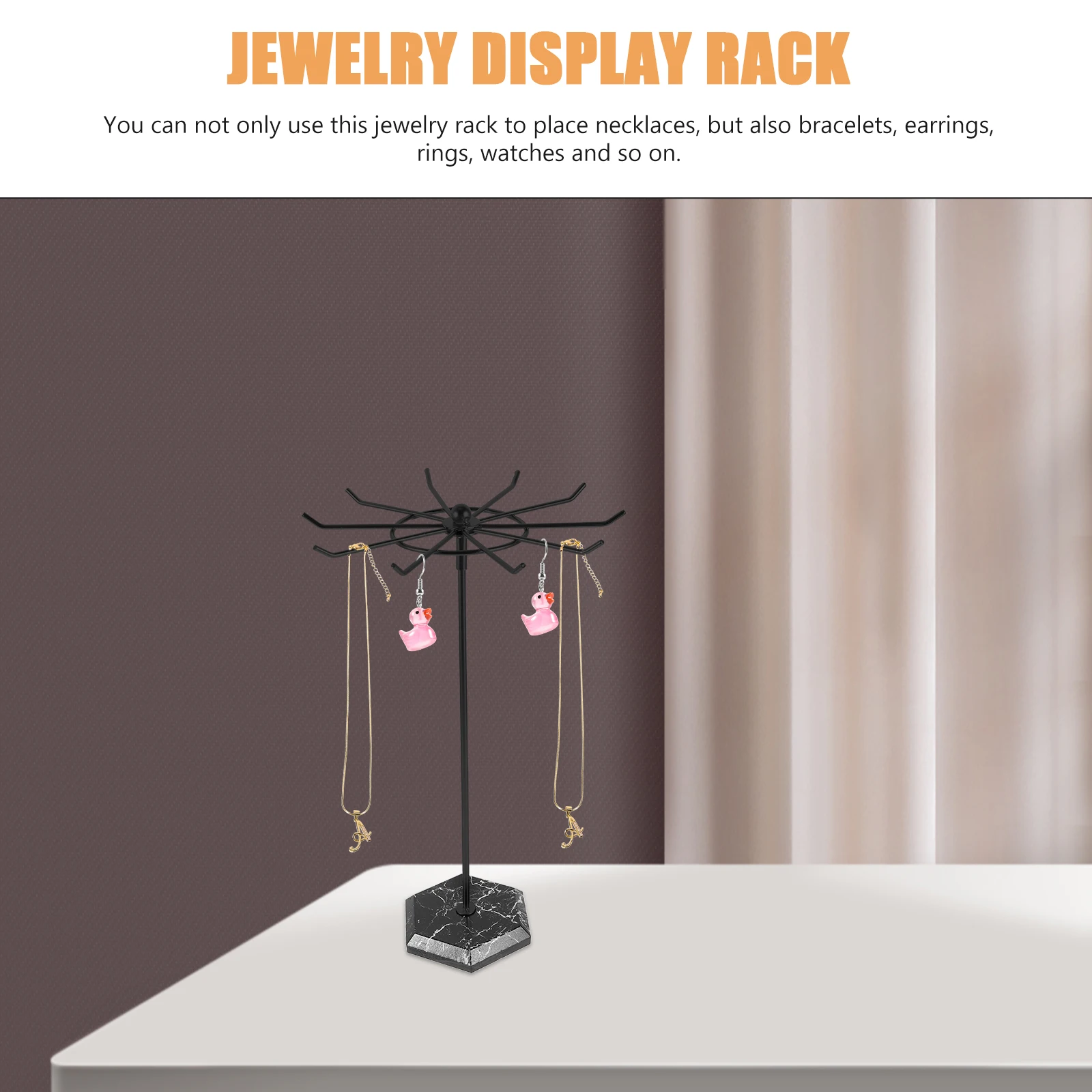 

Jewelry Display Stand Rack Organizer Earrings Necklace Ornament Standing Stands Holder