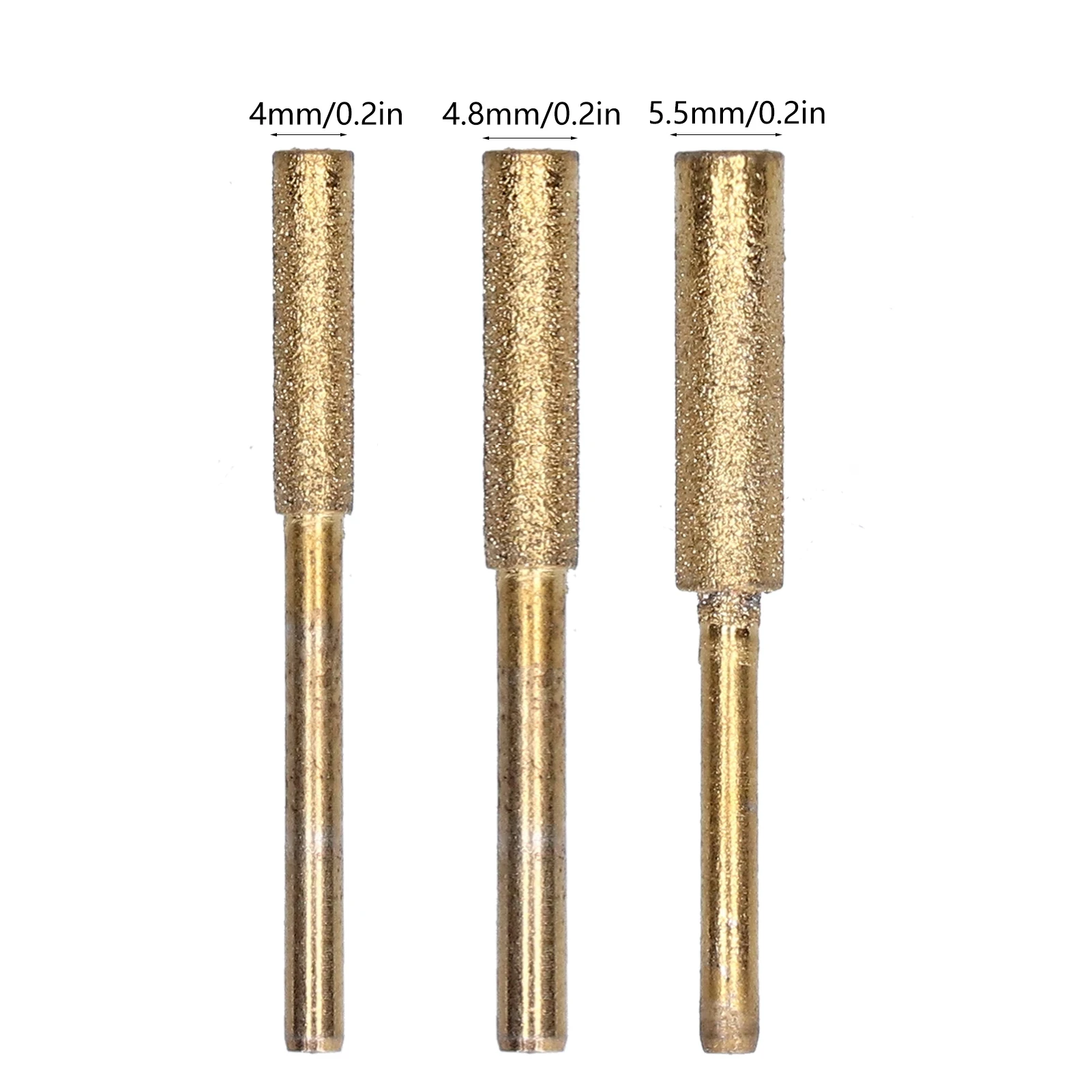 20 قطعة مبراة المنشار الماس المغلفة أسطواني لدغ سلسلة المنشار 4/4.8/5.5 مللي متر التيتانيوم المغلفة مبراة النقش أداة تجليخ