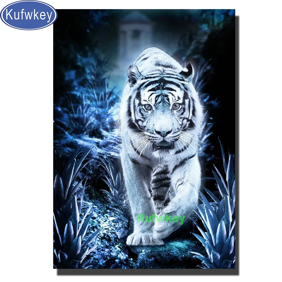 Blauer Tiger: Elegante Wanddekoration und handgefertigte Kunst für Ihr Zuhause