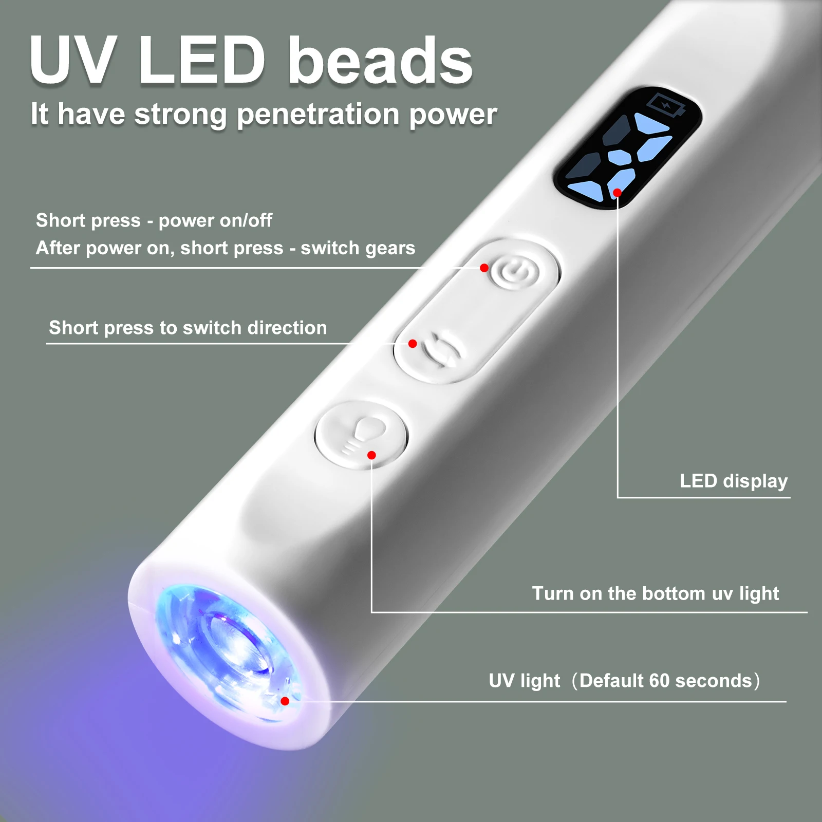 2 in 1 Electric Nail File Pen Rechargeable Nail Drill with UV LED Nail Lamp USB Portable Manicure Drill Salon Tool