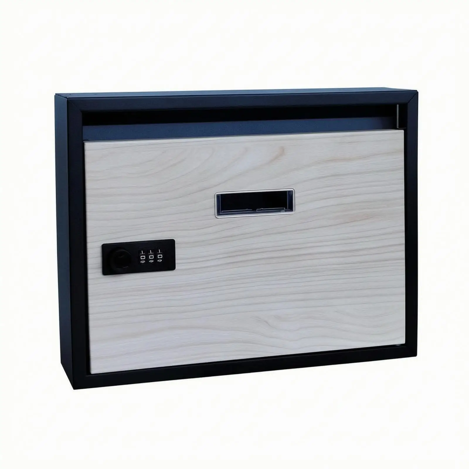 Mail Drop Box with Combination Lock Metal Construction, Wall-Mounted Mailbox with Combination Lock, Space-Saving Profile, for